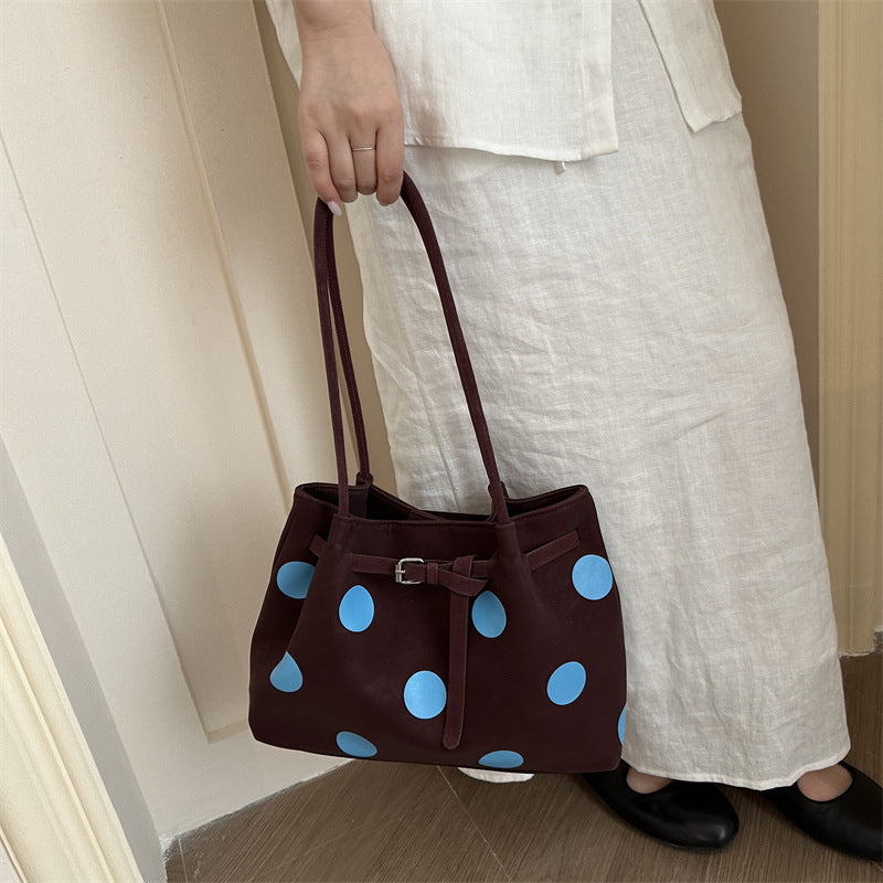 Women's Polka Dot Tote Bag Large Capacity Shoulder Handbag