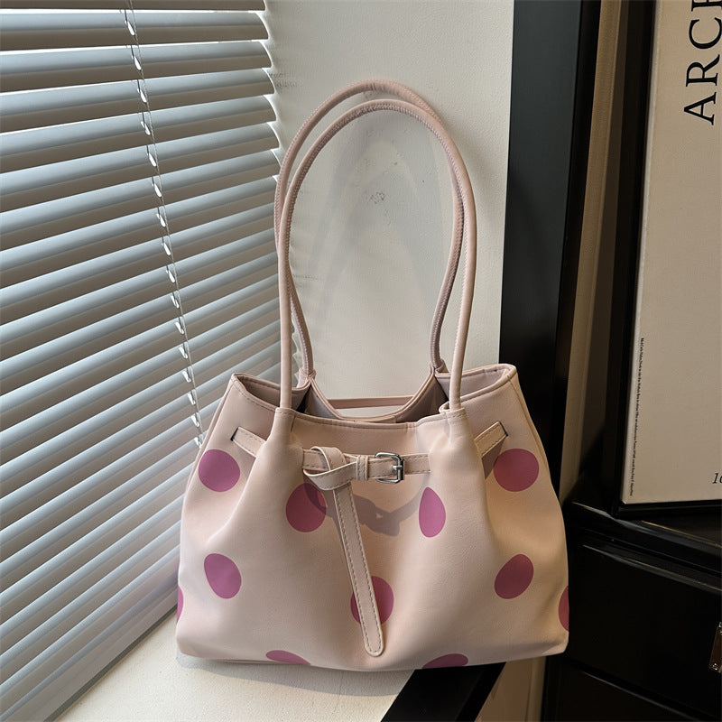 Women's Polka Dot Tote Bag Large Capacity Shoulder Handbag