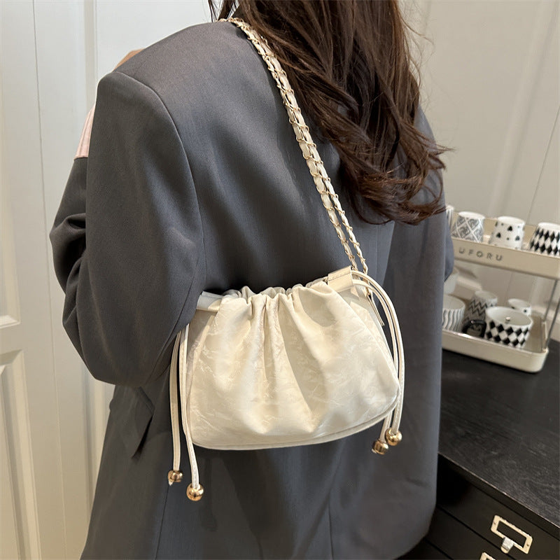 Women's Solid Color Bucket Shoulder Bag