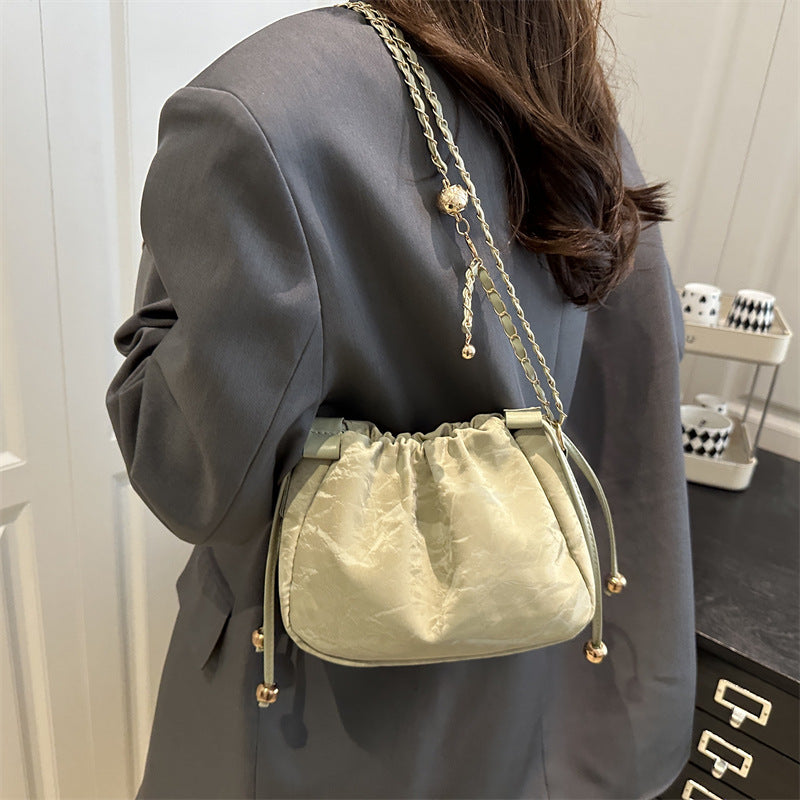 Women's Solid Color Bucket Shoulder Bag