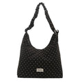 Women's Polka Dot Shoulder Bag Chiffon Accent Crossbody Handbag
