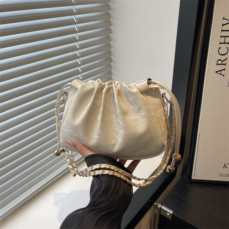 Women's Solid Color Bucket Shoulder Bag