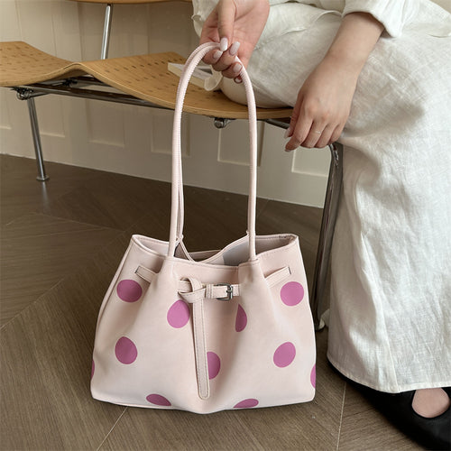 Women's Large Polka Dot Tote Bag - White