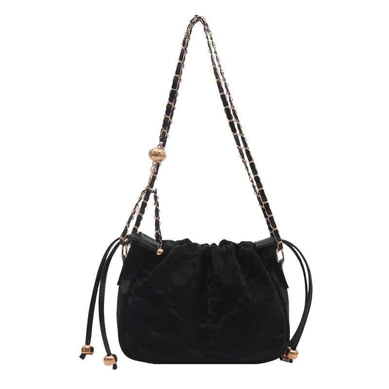 Women's Solid Color Bucket Shoulder Bag