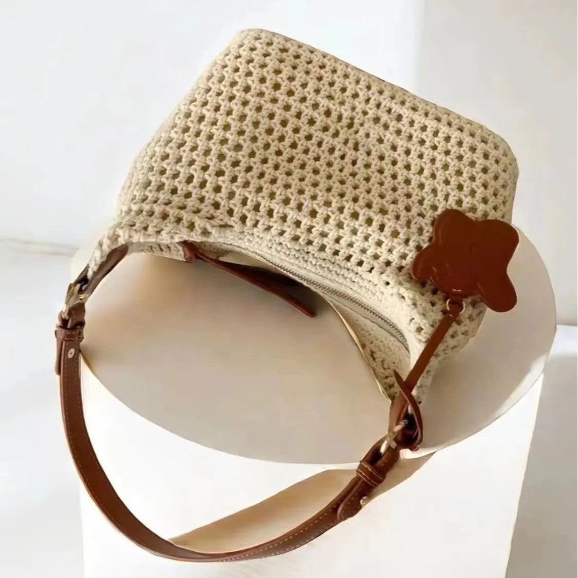 Women's Woven Tote Shoulder Bag