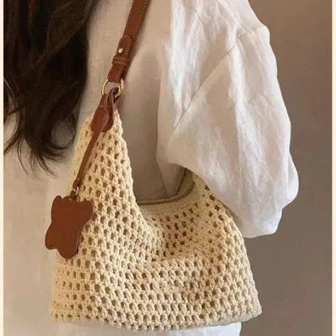 Women's Woven Tote Shoulder Bag