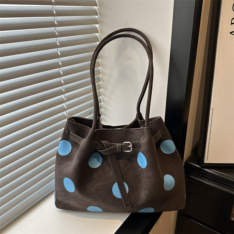 Women's Polka Dot Tote Bag Large Capacity Shoulder Handbag
