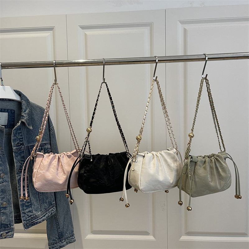 Women's Solid Color Bucket Shoulder Bag
