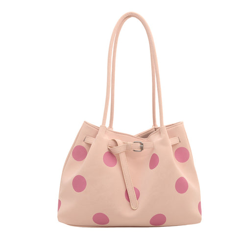 Women's Large Polka Dot Tote Bag - Black