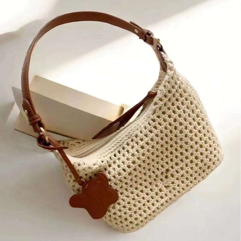 Women's Woven Tote Shoulder Bag
