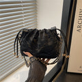 Women's Solid Color Bucket Shoulder Bag