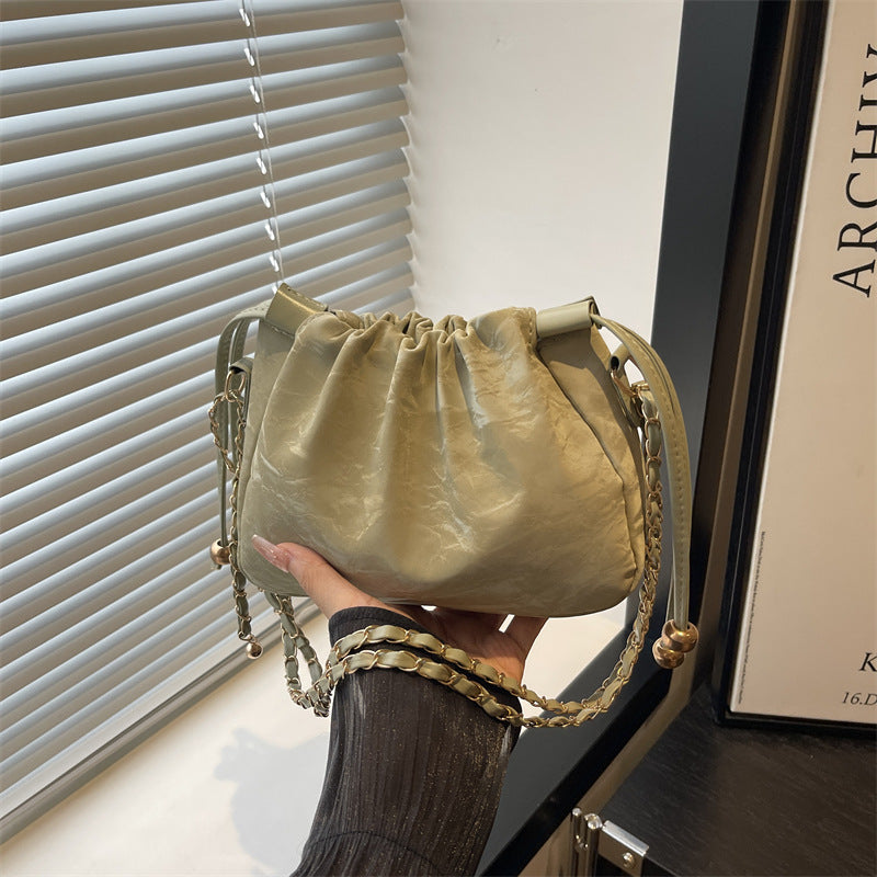 Women's Solid Color Bucket Shoulder Bag