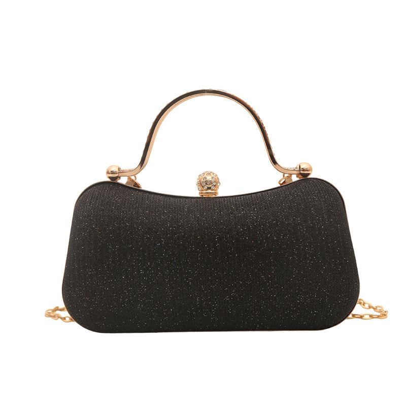 Women's Textured Shoulder Bag with Chain Strap, PU Leather Handbag